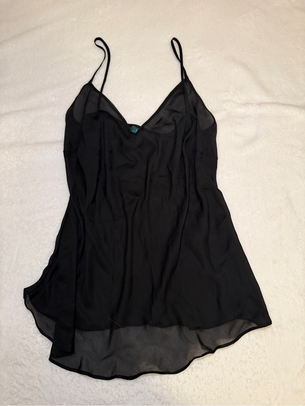 Lauren Ralph Lauren Women XL Sheer Black Cami Classic VIntage Luxury Capsule